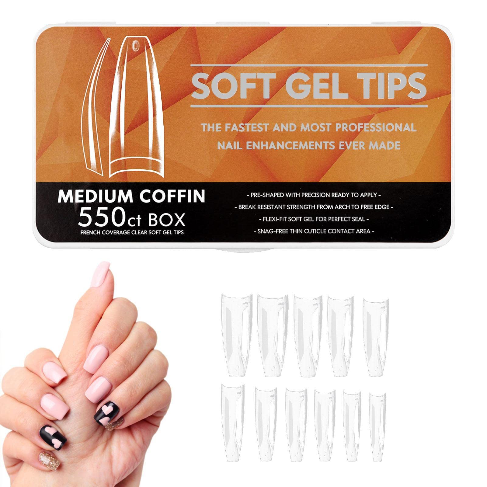 ネイルチップ・付け爪 Pekina Cuchion Gel Kit Amazon.co.jp: ソフト ジェル ネイル チップ キット | クリア プレス