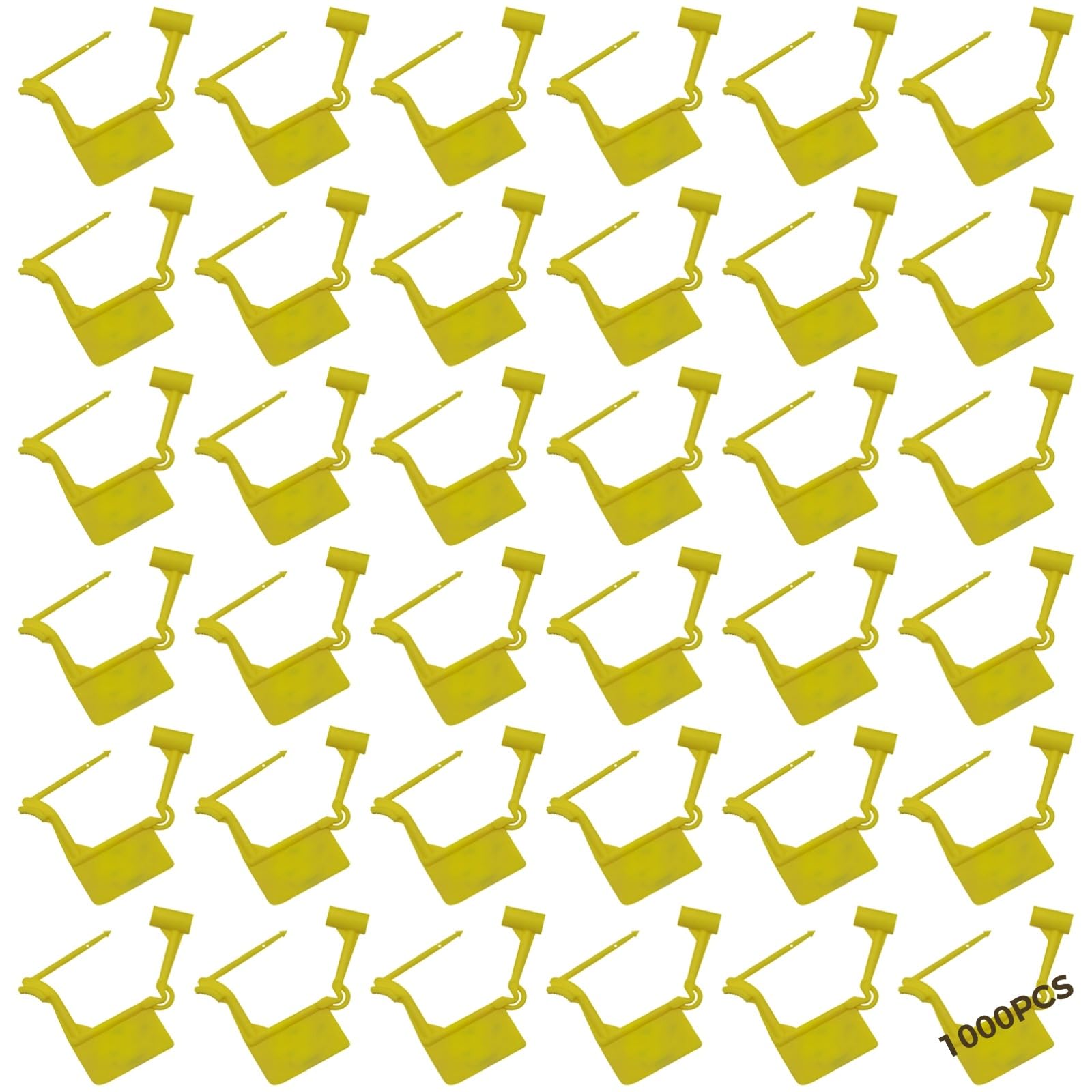 1000 Stück gelbe Einweg-Sicherheitssiegel aus Kunststoff, 25 x 14 mm, nummerierte Schlossbinder für Gepäck, Taschen, Versandbehälter, Versandverpackungen, Logistik