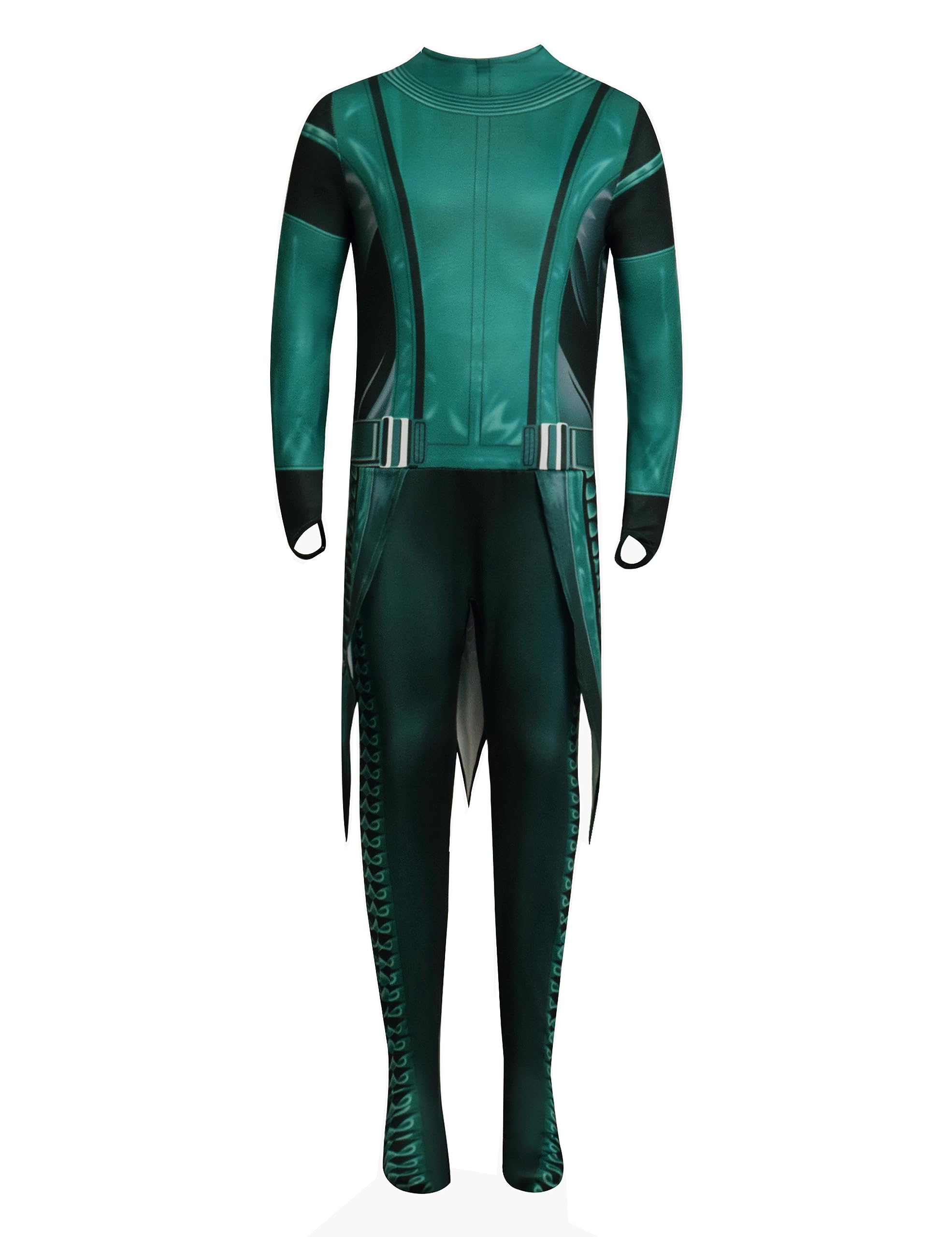 Masfrida Kids Mantis Costume Cosplay Jumpsuits Girls Spandex Bodysuit Halloween Green Battle Suit