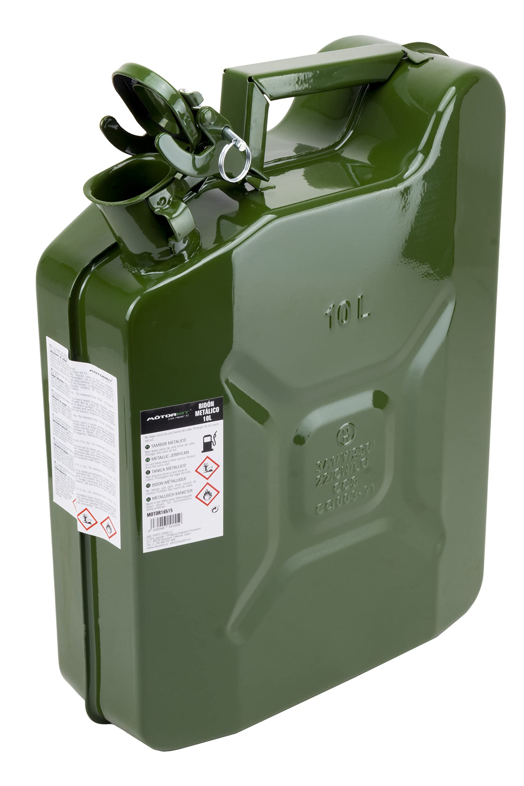 MOTORKIT MOTOR16515 Bidón de combustible 10L Gasolina verde