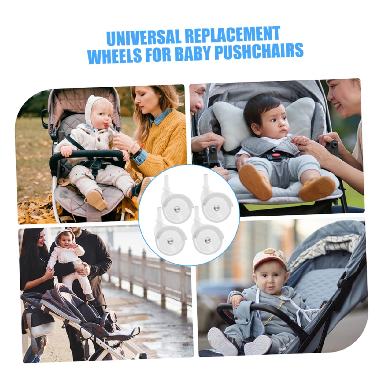 HANABASS 12 Ruote Ricambio per Passeggini e Deambulatori Rotazione Silenziosa Accessori Sostitutivi Resistenti e Facili Installare Supporto Antiscivolo per Apprendimento