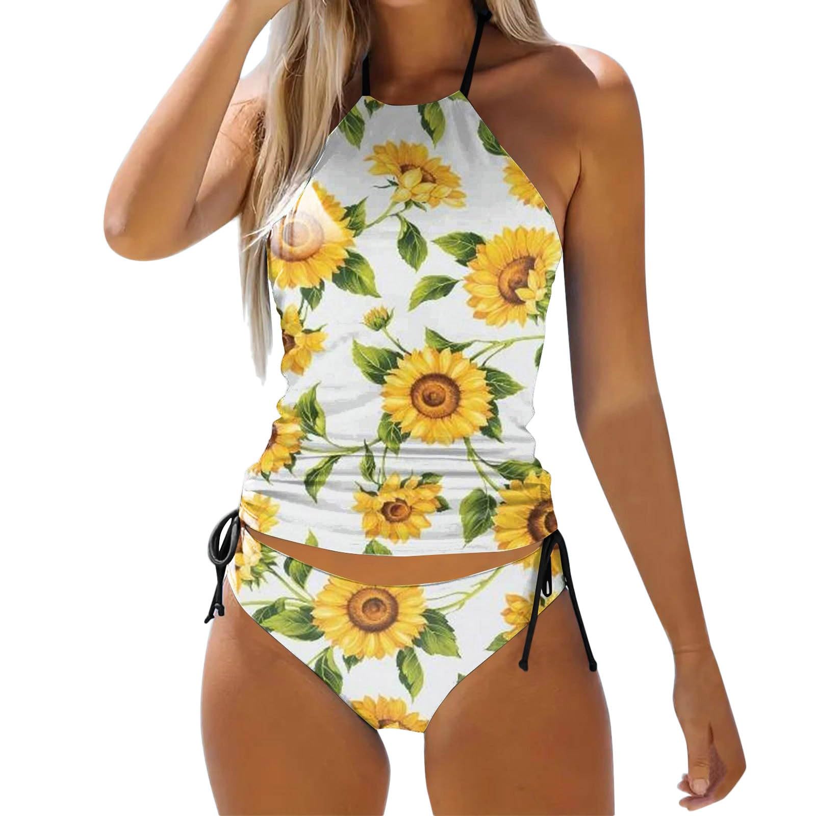 Kwatieh BañAdor Sin Tirantes Mujer Tankinis Mujer 2024 Sujetador Bikini Bikini Push Up con Relleno Bikinis Mujer 2024 Braga Alta Bikini Leopardo BañAdor con Aros BañAdor SeñOra