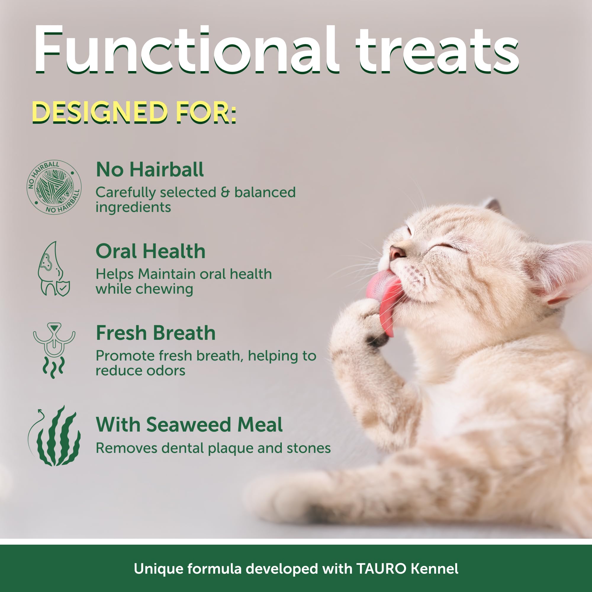 Nature's Protection Cat Dental Treats - Crunchy Oral Care Chews for Cat Teeth Cleaning for Adult Cats - No Bad Breath, Less Hairball (Superior Care - Poultry, 2.64 oz) - image 2