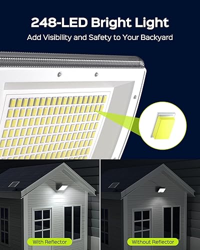 Miniatura 4 de JACKYLED Luces solares para exteriores, impermeables, 80% más brillantes, luz de seguridad con sensor de movimiento con cable de 16.4 pies, luces de