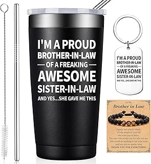BIRGILT Brother in Law Christmas Gifts - Proud Brother in Law Gifts for Fathers Day, Birthday - 20oz Tumbler Cup