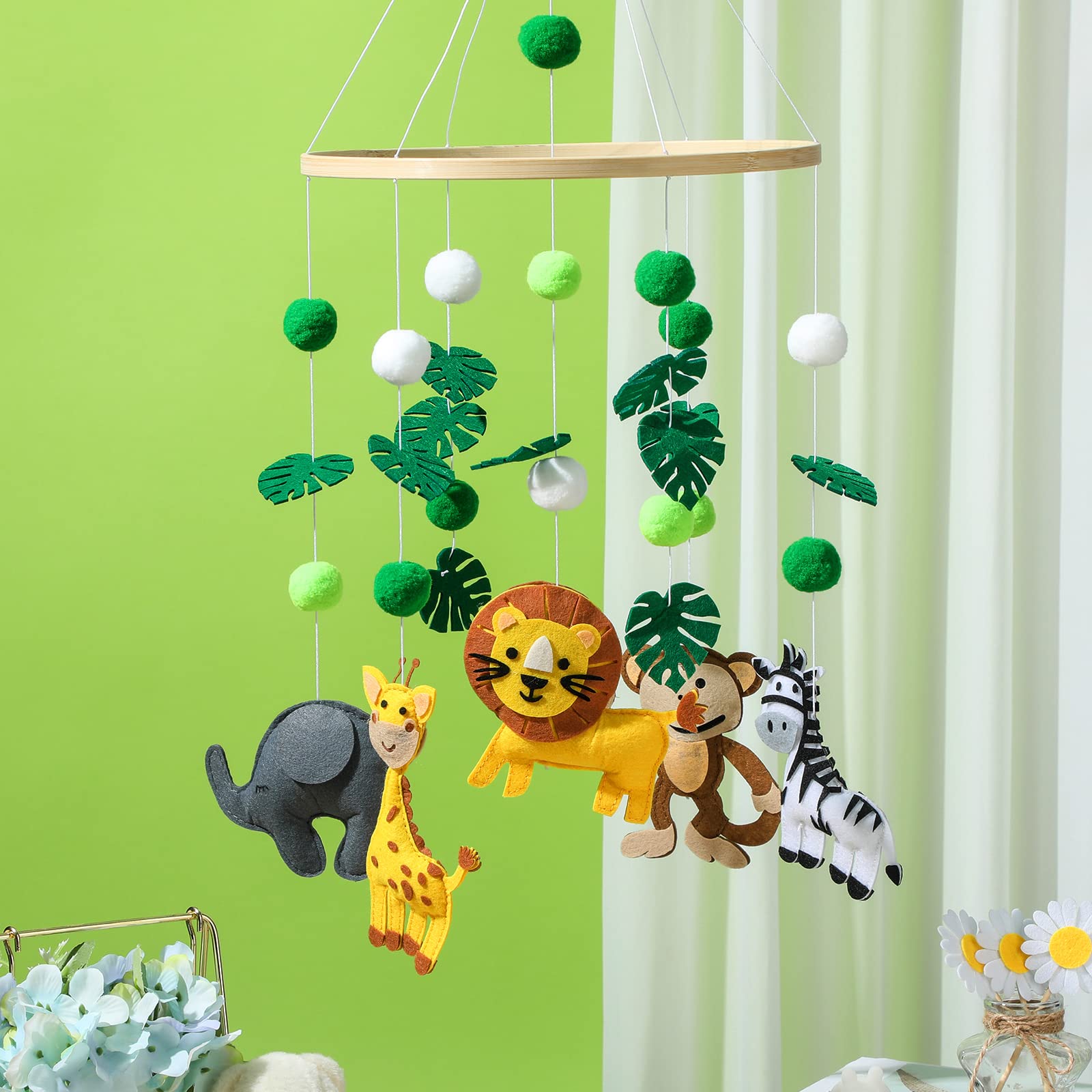 Buy Woodland Mobile for Crib Jungle Baby Nursery Mobiles Forest Safari Deer Monkey Lion Style