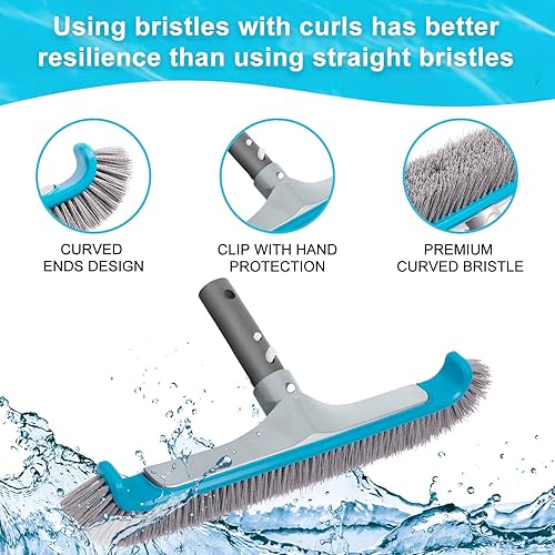 Miniatura 6 de Sepetrel Kit de limpieza de piscina de lujo que incluye 2 cabezales de cepillo, 2 redes de desnatador de piscina (sin poste)