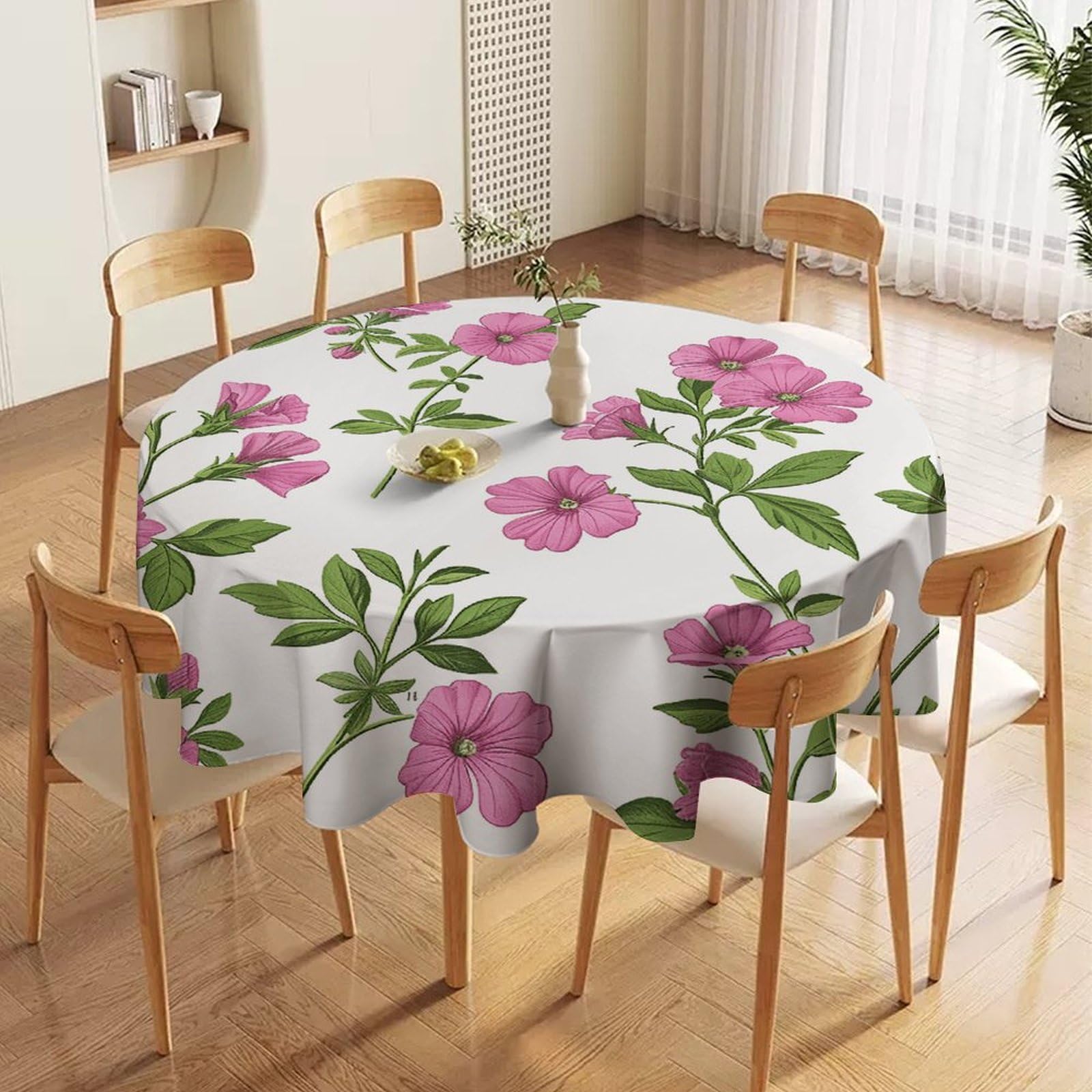 Nappe ronde fleurs sauvages rouges en tissu de qualité supérieure protection de table 152cm