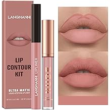 juego de delineador de labios y l&aacute;piz labial de 2 piezas para buscadores de belleza, kit de maquillaje de l&aacute;piz labial mate, tinte labial nude aterciopelado, impermeable, brillo labial duradero, juego de regalo de maquillaje #08
