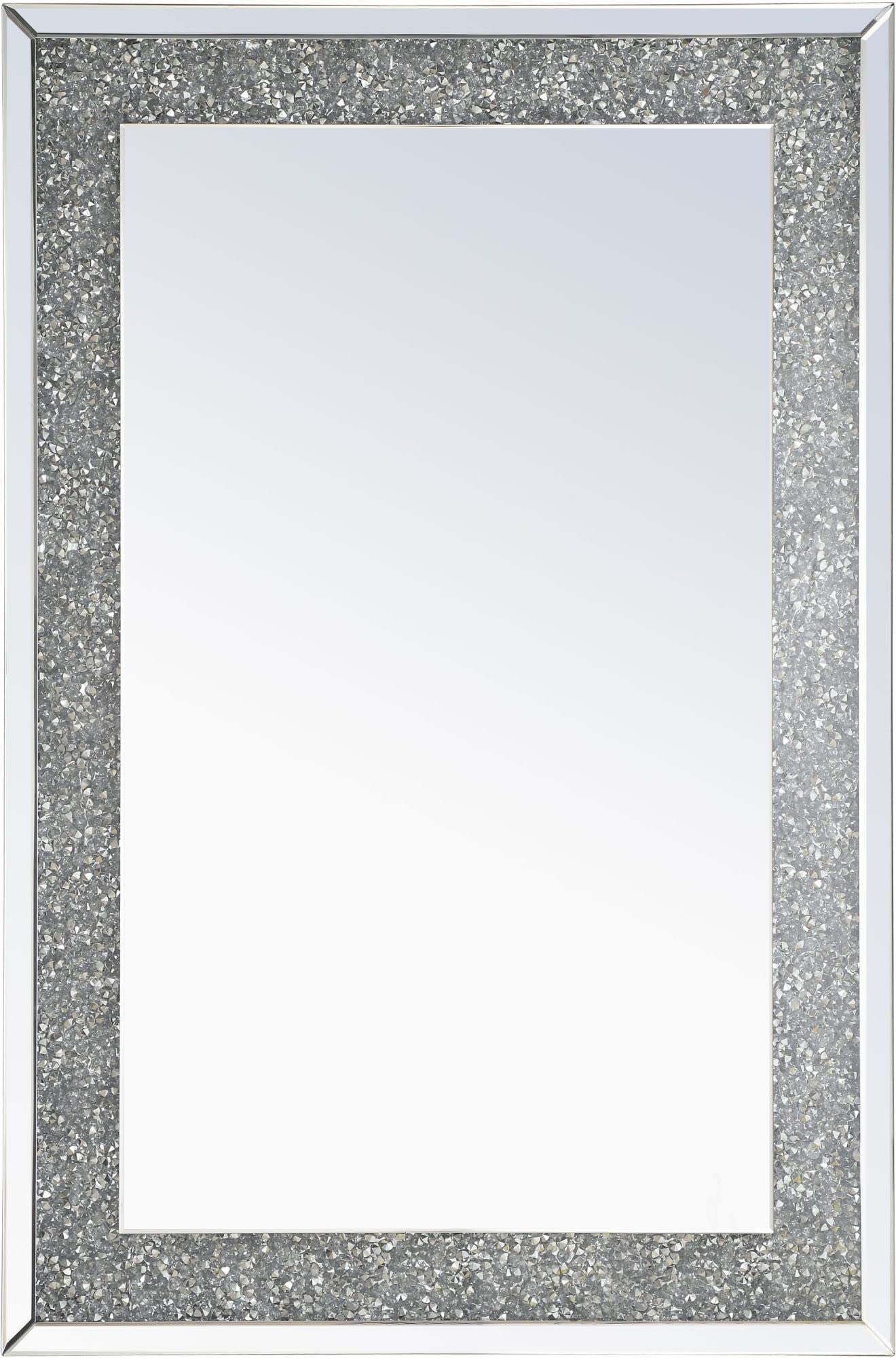Elegant Decor Sparkle 47" x 32" Contemporary Silver Crystal Frame Mirror