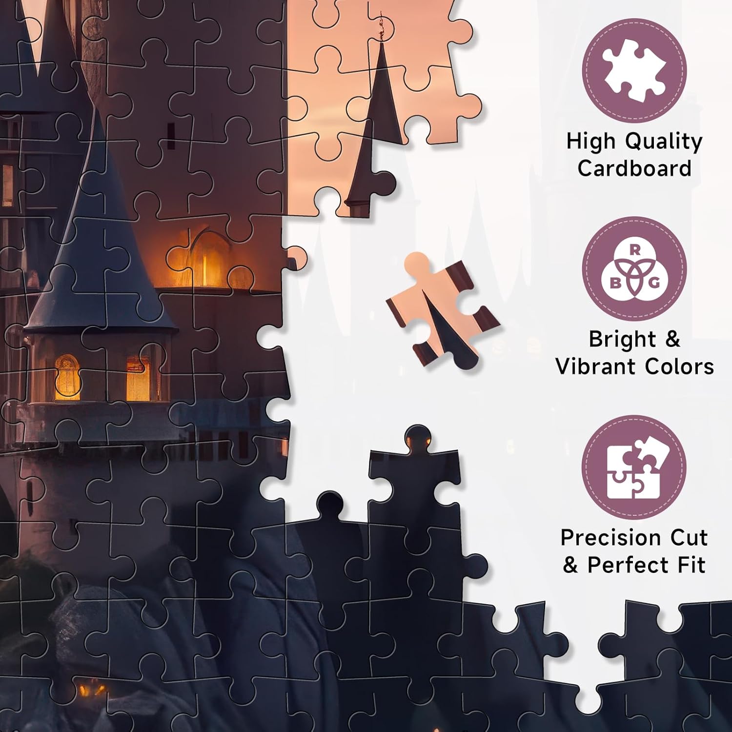 1000 Piece Jigsaw Puzzle for Adults – Magical Wizard Castle Fantasy Artwork, Enchanted Evening Landscape Puzzles, Premium Thick Puzzles Pieces, Challenging & Relaxing Art Puzzle for Adults (Castle)