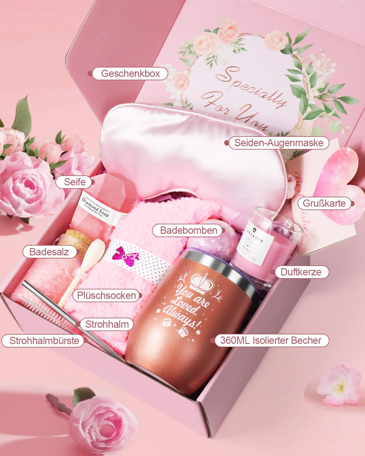 Geschenke für Frauen, Geburtstagsgeschenk für Frauen, Geschenk Freundin Geburtstag, Geschenkset für Schwester, Beste Freundin, Mama Valentinstag Muttertag Weihnachtstag