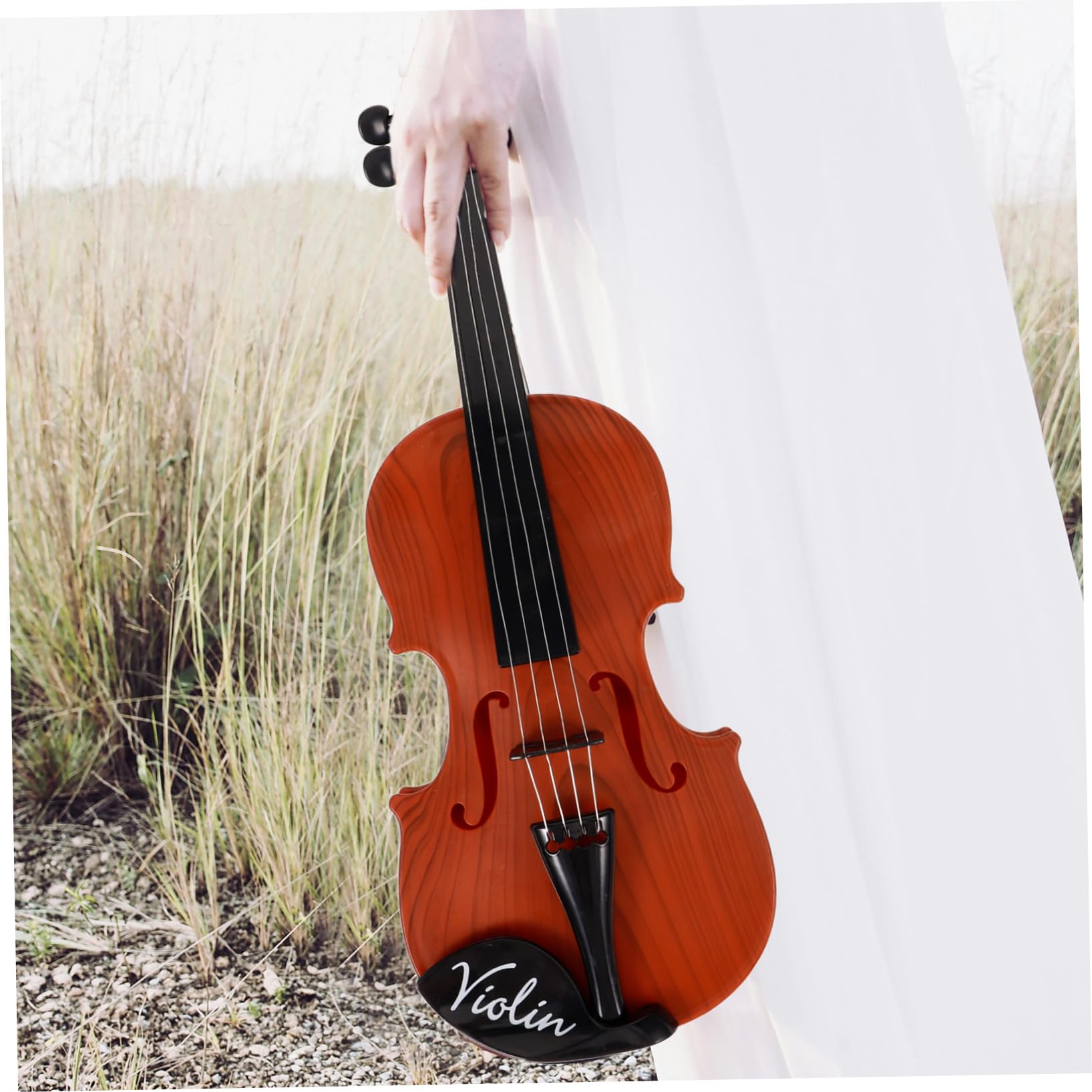 FRCOLOR 1 Satz Violine Geige für Anfänger, inkl. Miniatur-Geigenschmuck & Spielzeug. Ideal als realistisches Ornament oder Geschenk für Musikliebhaber. Aus Plastik.