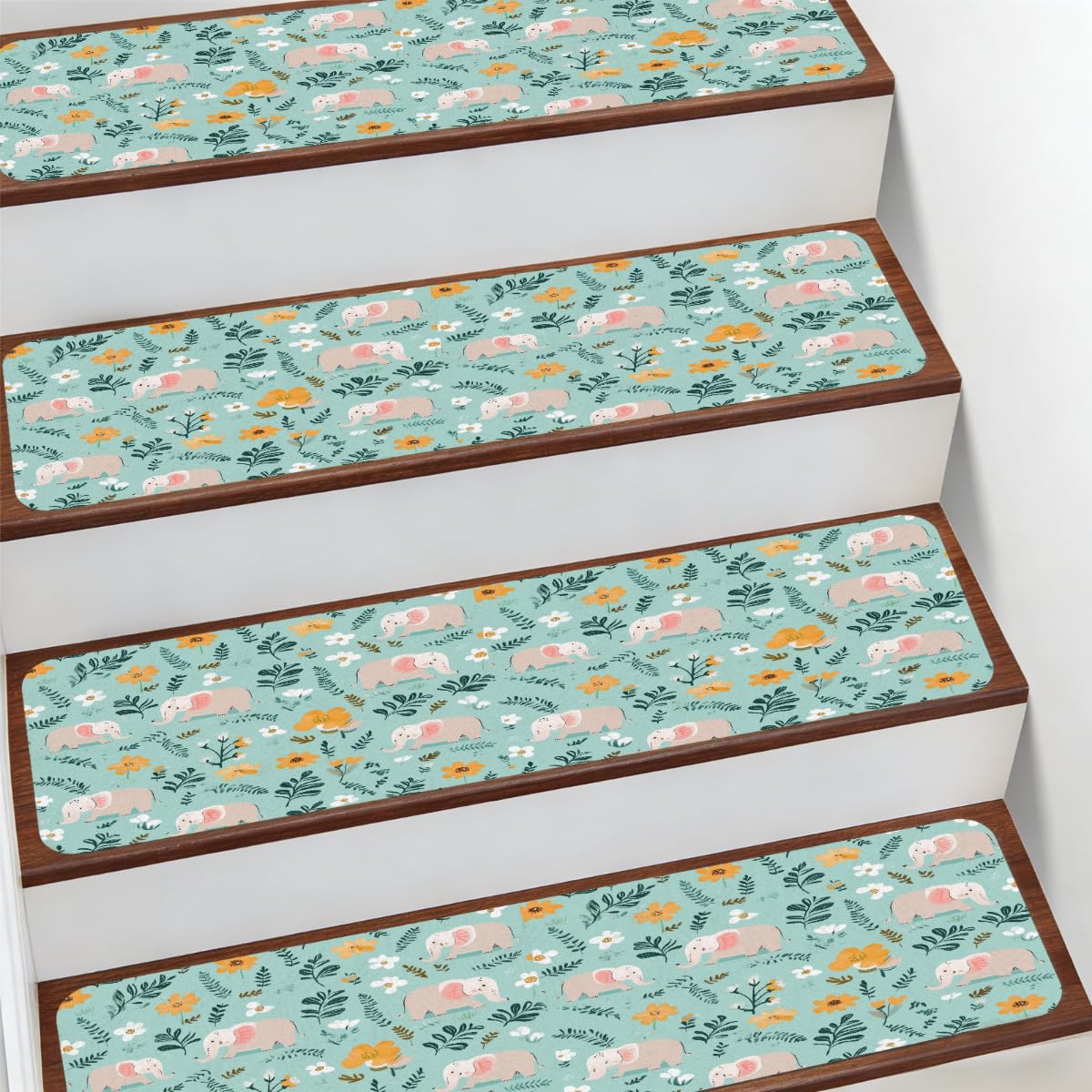 Alfombras para escaleras interiores contra resbalones de ancianos