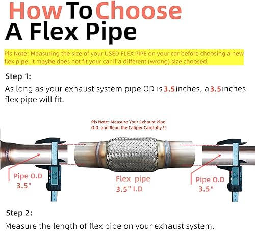 Miniatura 19 de Tubo flexible de escape 2 "X6"/10" tipo universal 100% acero inoxidable para automóviles pesados