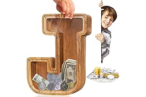 Personalized Large Wooden Kids Letter Piggy Bank - Piggy Bank for Boys-Piggy...