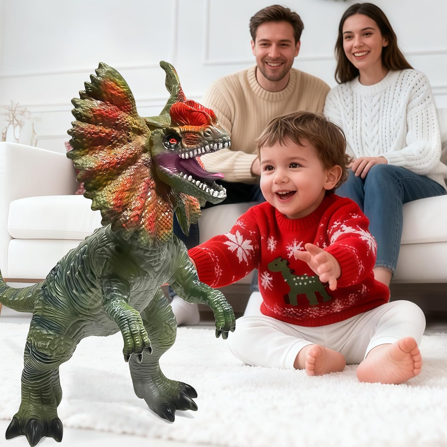 Large Dinosaur Toys- 29" Dilophosaurus Soft Dinosaur Toys for Kids 3-5, Big Inflatable Dino for Boys Girls, Toddler Party Favors Birthday Gifts