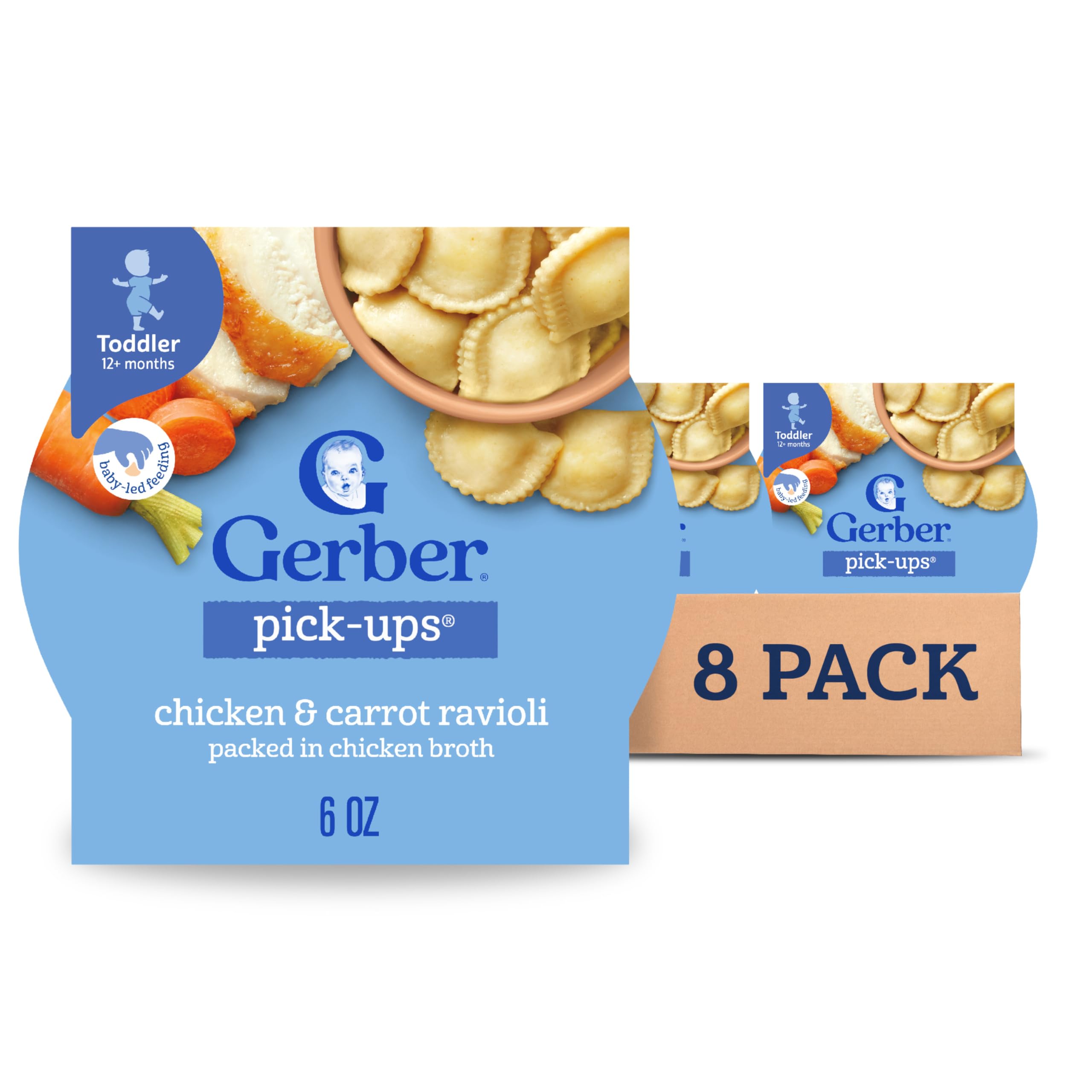 Gerber Pick-ups, Chicken & Carrot Ravioli in a Chicken Broth, 6 Ounce (Pack of 8)