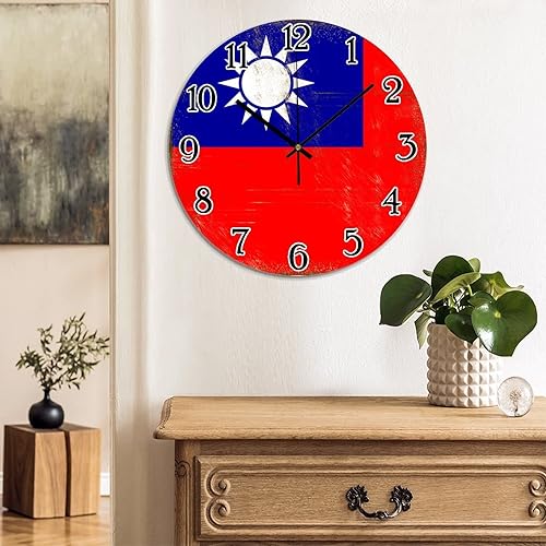 Miniatura 10 de Reloj de pared colgante de Corea del Sur, bandera de Corea del Sur, de PVC, para decoración del hogar, relojes de pared patrióticos con bandera