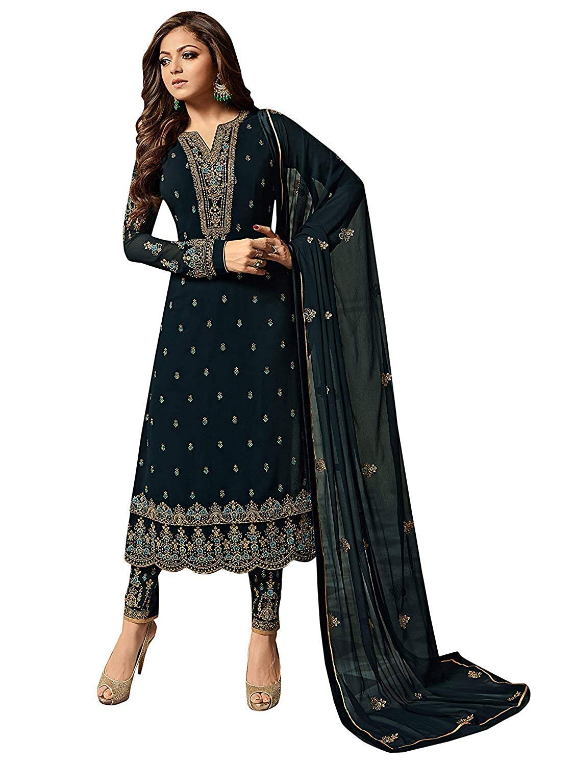 JIVRAJ FASHION Plus Size Ramadan Special Women's Wear Shalwar Kameez Dress Ready to Wear Embroidery Worked Salwar Kameez Plazzo Suits