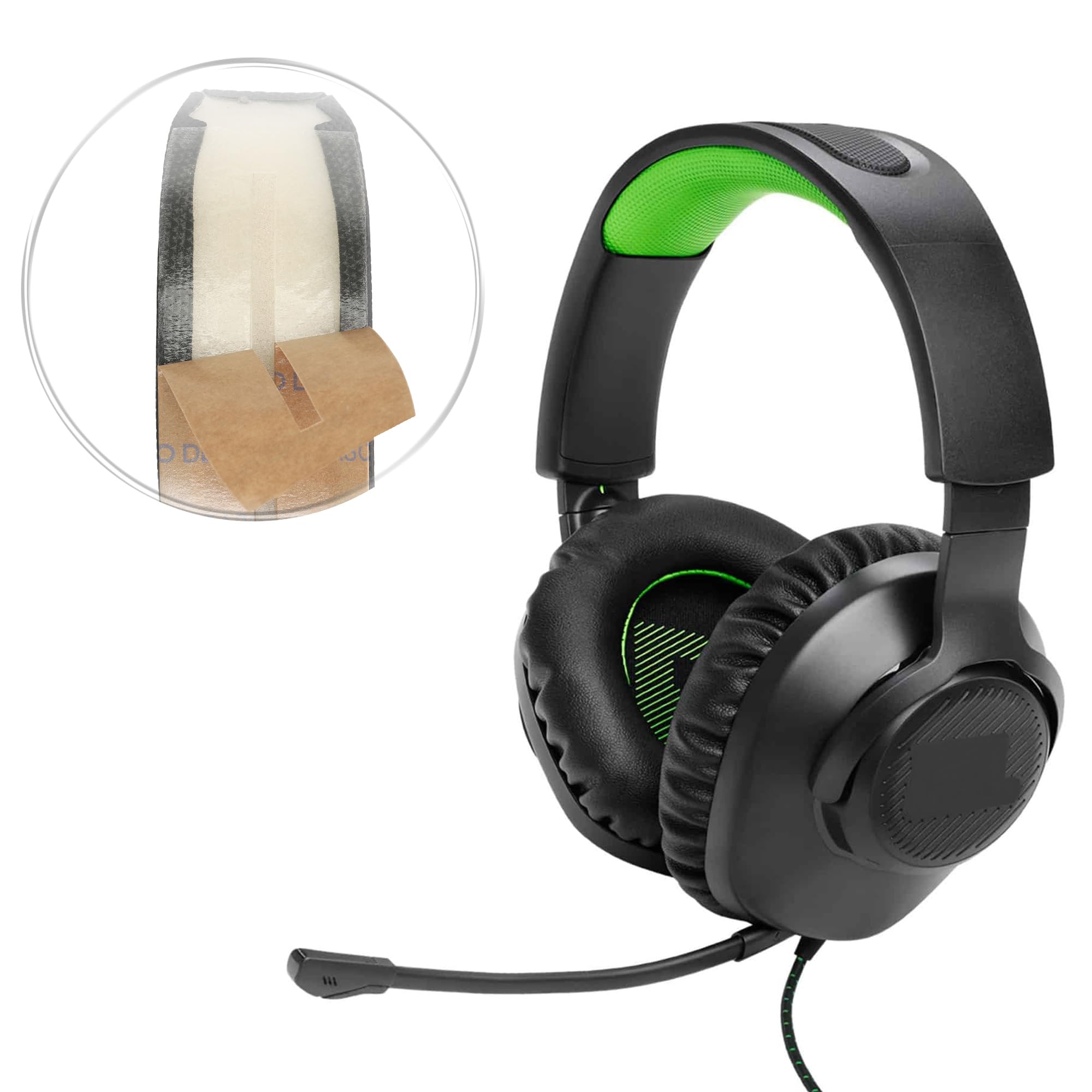kwmobile Headband Cushion Pad Compatible with JBL Quantum 100X / Quantum 100 - Headphones PU Leather Cushion - Dark Grey - Image 2