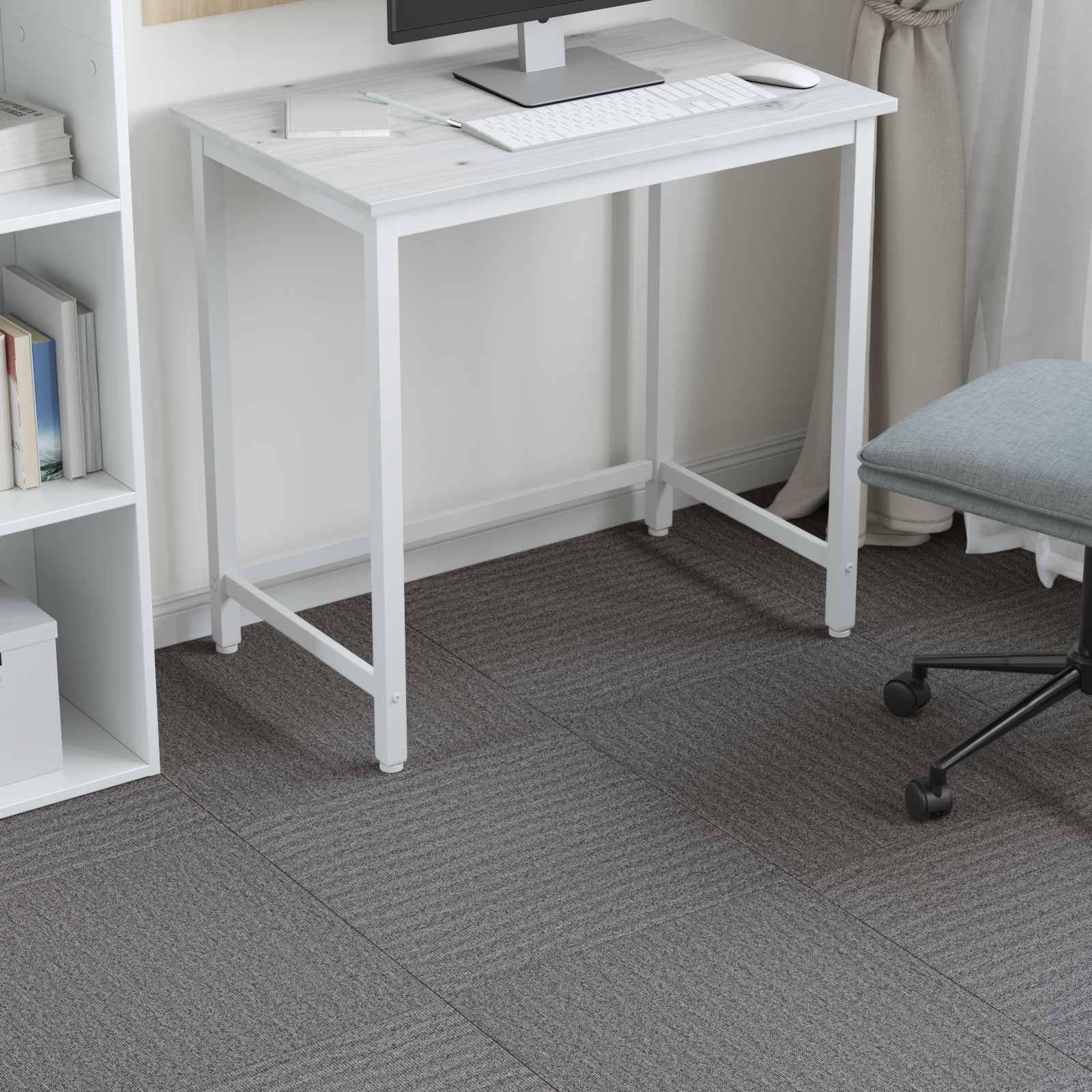 Azulejos de alfombra marrón de 50 x 50 cm, 20 unidades de polipropileno y betún para interiores, aislamiento acústico, fácil montaje, revestimiento de suelo duradero, adecuado para salas de