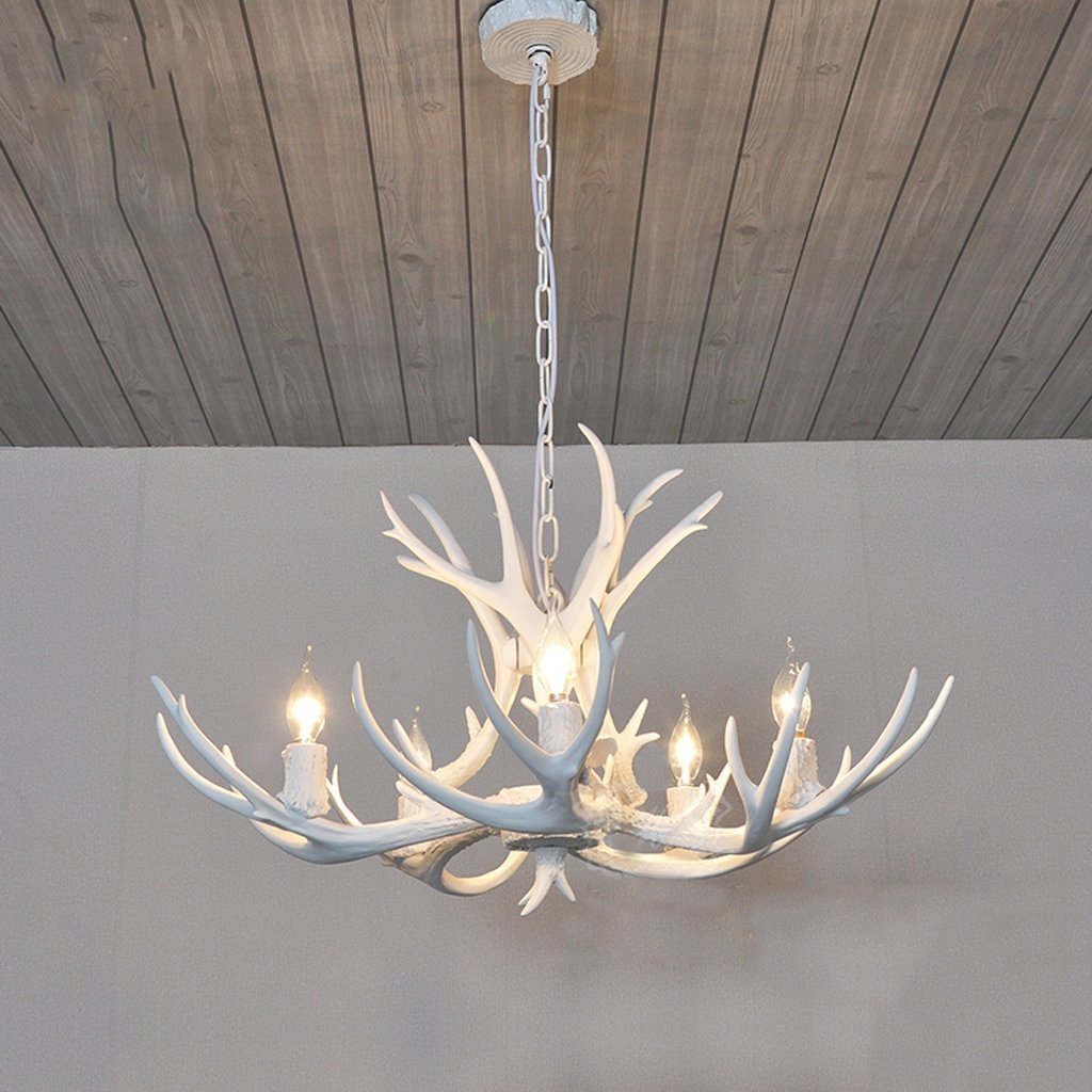 SYAXVOM American Country Antler Chandelier Retro Living Room Restaurant Cafe Creative Personality