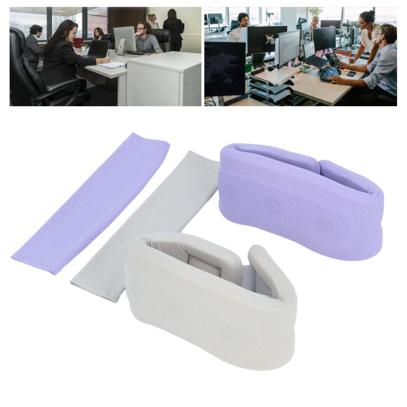 Cervical Collar Neck Brace, 360 Degree Encircling Neck Brace Soft Relieve Discomfort Smooth Ice Silk Fabric Breathable with 5 Hole for Travel