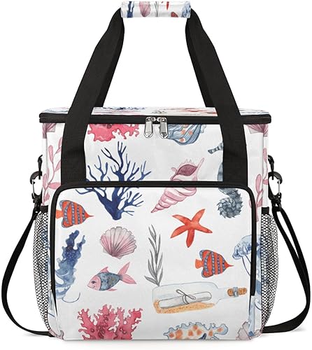 Deep Sea World - Bolsa de transporte para cafetera Keurig K-Mini o K-Mini Plus K-Cup Pods, almacenamiento portátil, bolsa de viaje