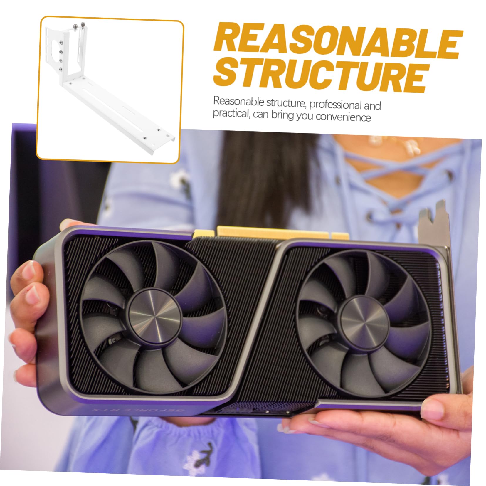 Supporto Scheda Video Verticale Pci-e per Chassis Grandi Bianco