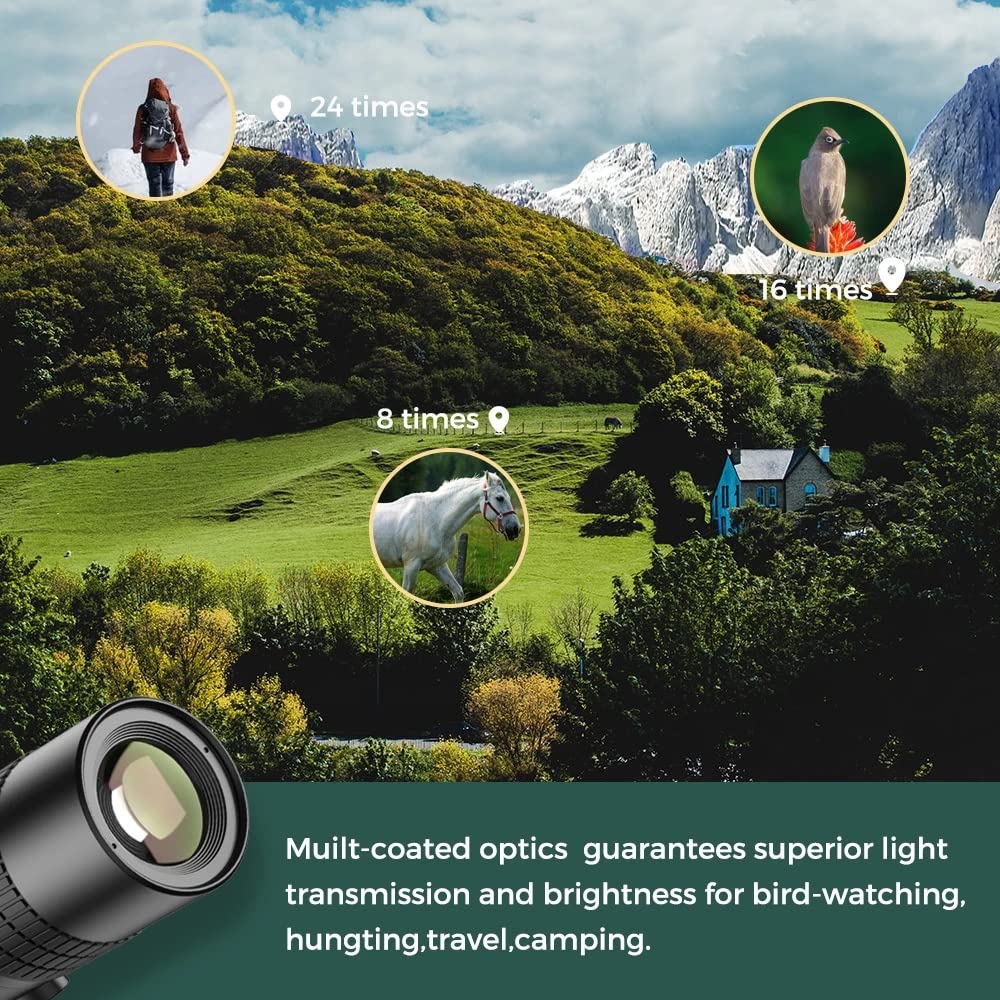 Monocular Compacto y Potente con súper Zoom, teleobjetivo para teléfono móvil, monóculo para Accesorios de Camping