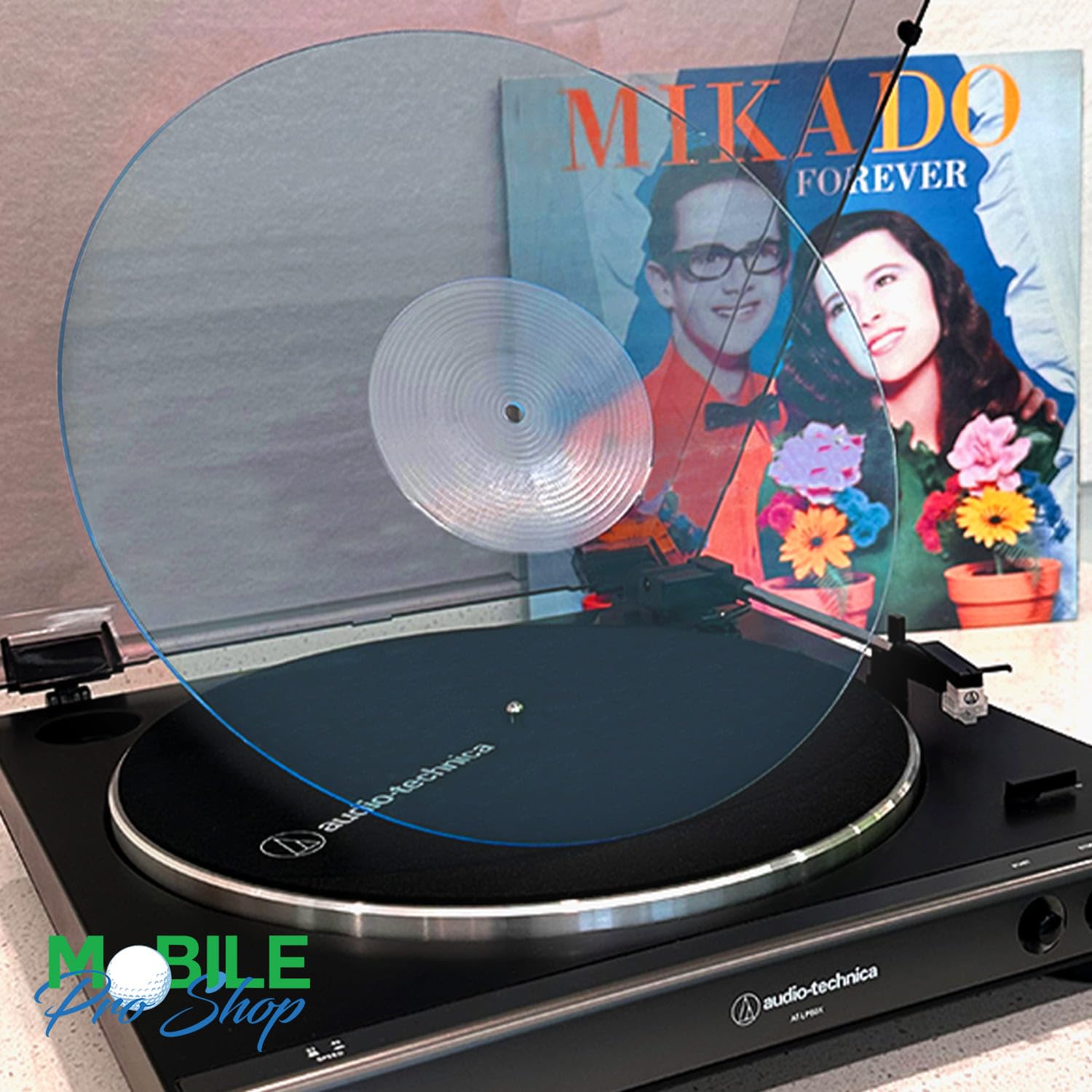 Alfombrilla de acrílico para tocadiscos de vinilo LP | 2,7 mm de grosor proporciona bajos más apretados | Alfombrilla de plato de tamaño estándar (diámetro 295 mm) (azul_lit)