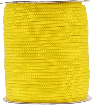 1/5Inch Polypropylene Utility Drawstring Hollow Braided PP Rope, Barrier Rope String, Golf Courses, Trail Marking, Ski Slopes, Outdoor Concerts, Tie-Downs, 328ft 100m Yellow