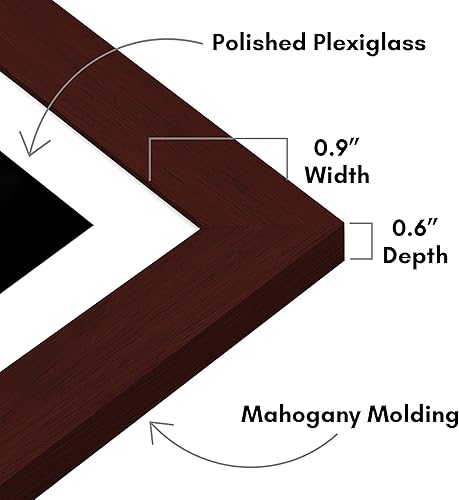 Vista 660 de Americanflat Portarretratos de 8 x 12 pulgadas con plexiglás pulido, juego de 2 portarretratos de 6 x 8 pulgadas con paspartú o para fotos de 8 x 12