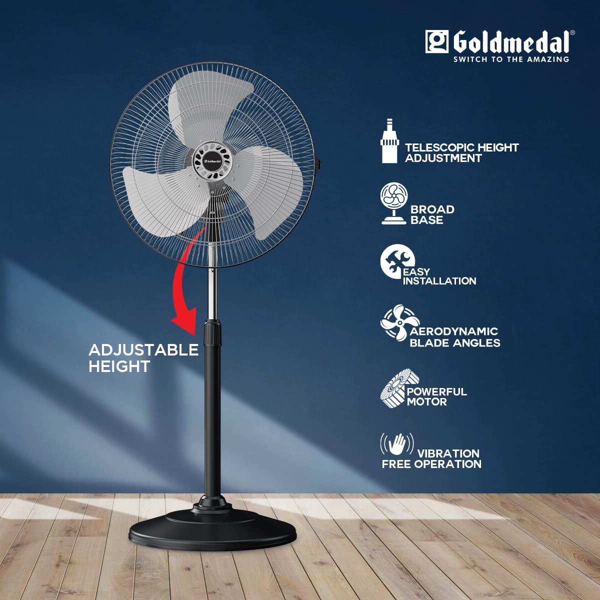 Goldmedal G-Express Pedestal Fan - Powerful & Quiet -3