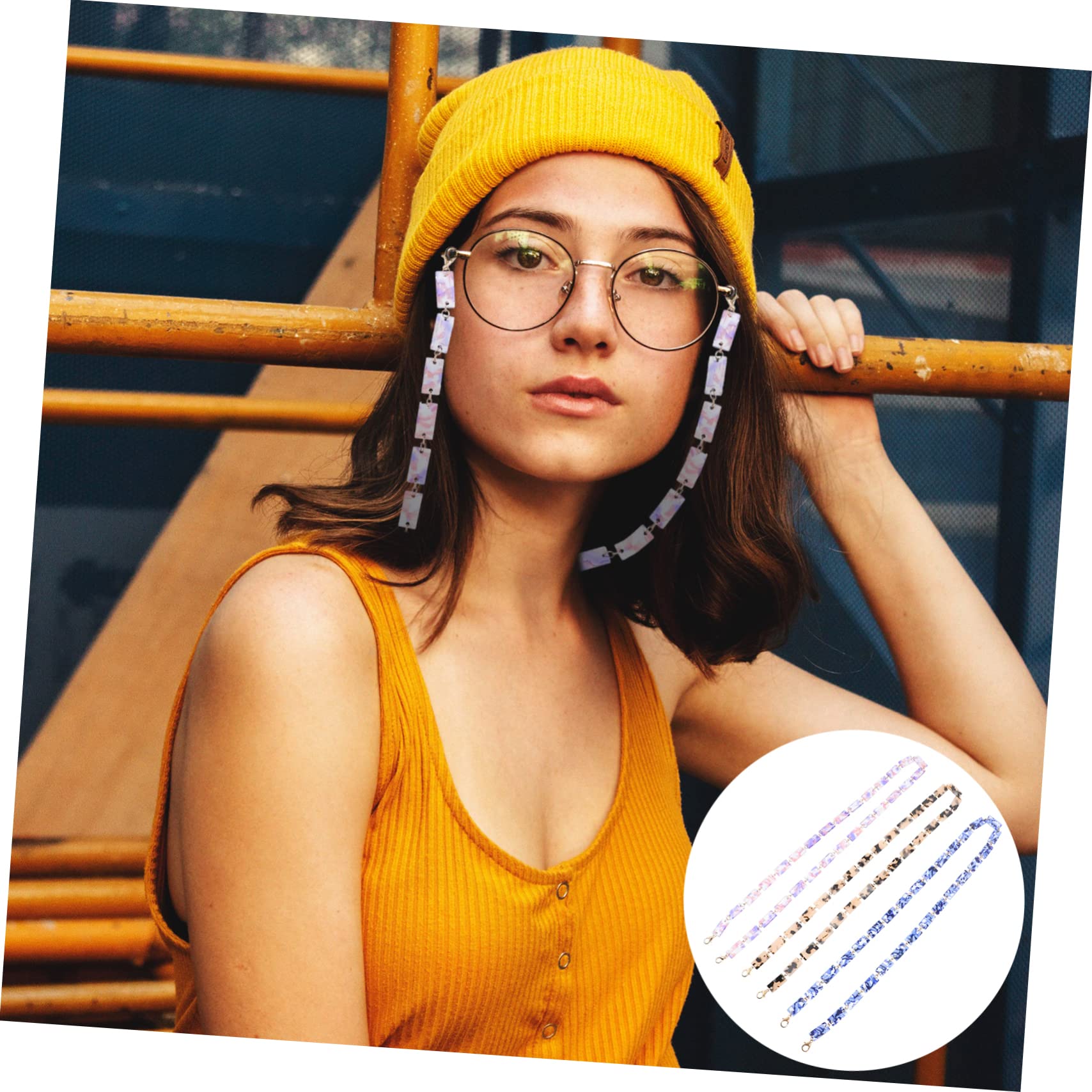 VALICLUD 6piezas Cadena De Acrílico Para Gafas y De Azul Púrpura y Leopardo Accesorios Creativos y Duraderos Para Decorar y Sostener Gafas y