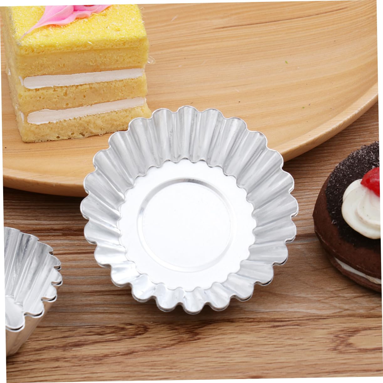 LABRIMP Lot De 100 Moules À Tartelettes En Alliage D'aluminium Épais Réutilisables Pour Cupcakes Muffins