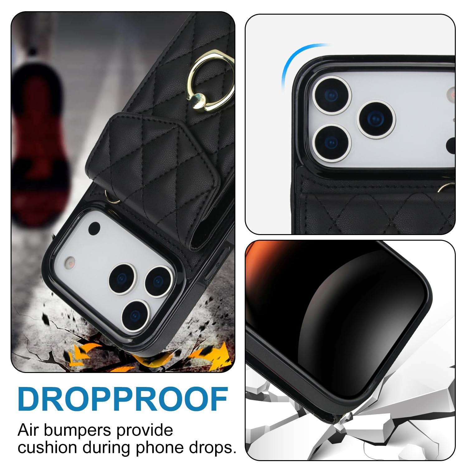 Funda tipo cartera para teléfono 18 Pro Max con tarjetero, soporte