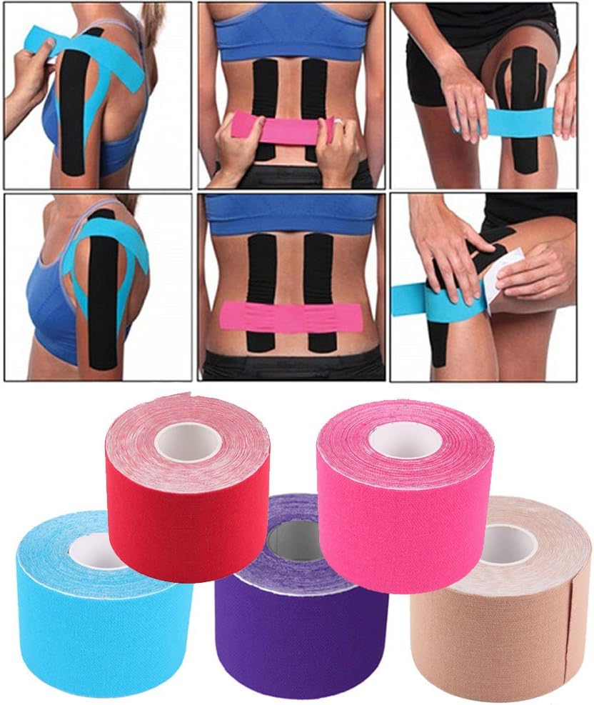 Water Resistant Kinesiology Tape, Uncut Muscle Support Adhesive Therapeutic Sports Wrap, Physio Muscle Strain Recovery Injury Support for Plantar Fasciitis Back Neck Shoulder