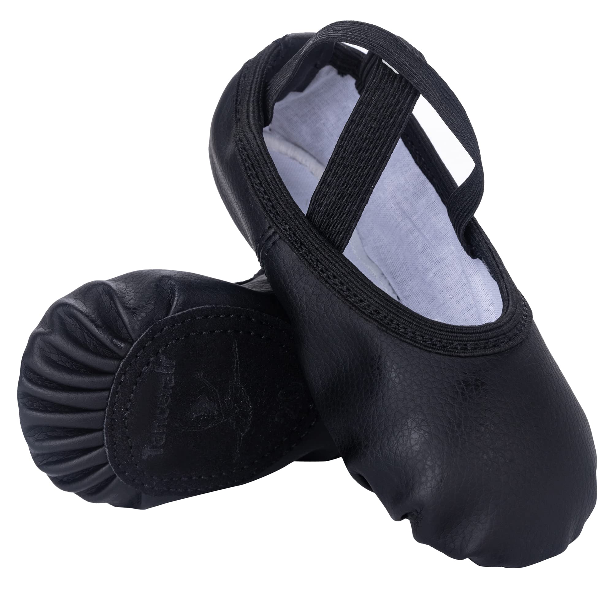 Buty baletowe, skórzane płaskie buty baletowe, buty do tańca baletowego, skórzane buty do tańca z dzieloną podeszwą dla dziewczynek, małych dzieci, kobiet