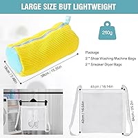 Vista 2 de Bolsa para lavadora de zapatos, bolsa de lavandería para lavadora y secadora, incluye bolsa de red seca, cremallera reutilizable y duradera