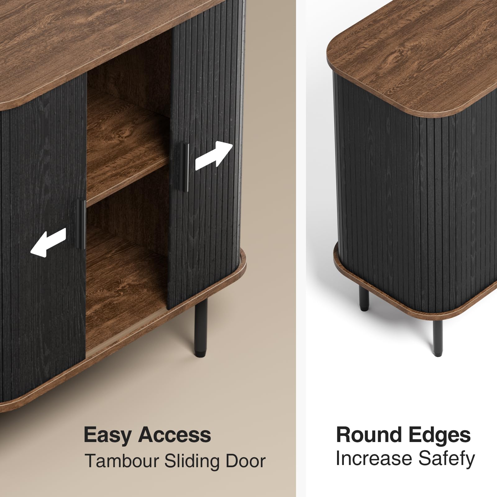 Amazon.co.jp: 幅31インチ ブラック ビュッフェ サイドボード