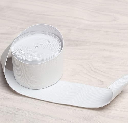 Miniatura 9 de RERIVER Banda elástica de punto pesado negro de 3 pulgadas de ancho, carrete elástico de punto de costura de 3 yardas