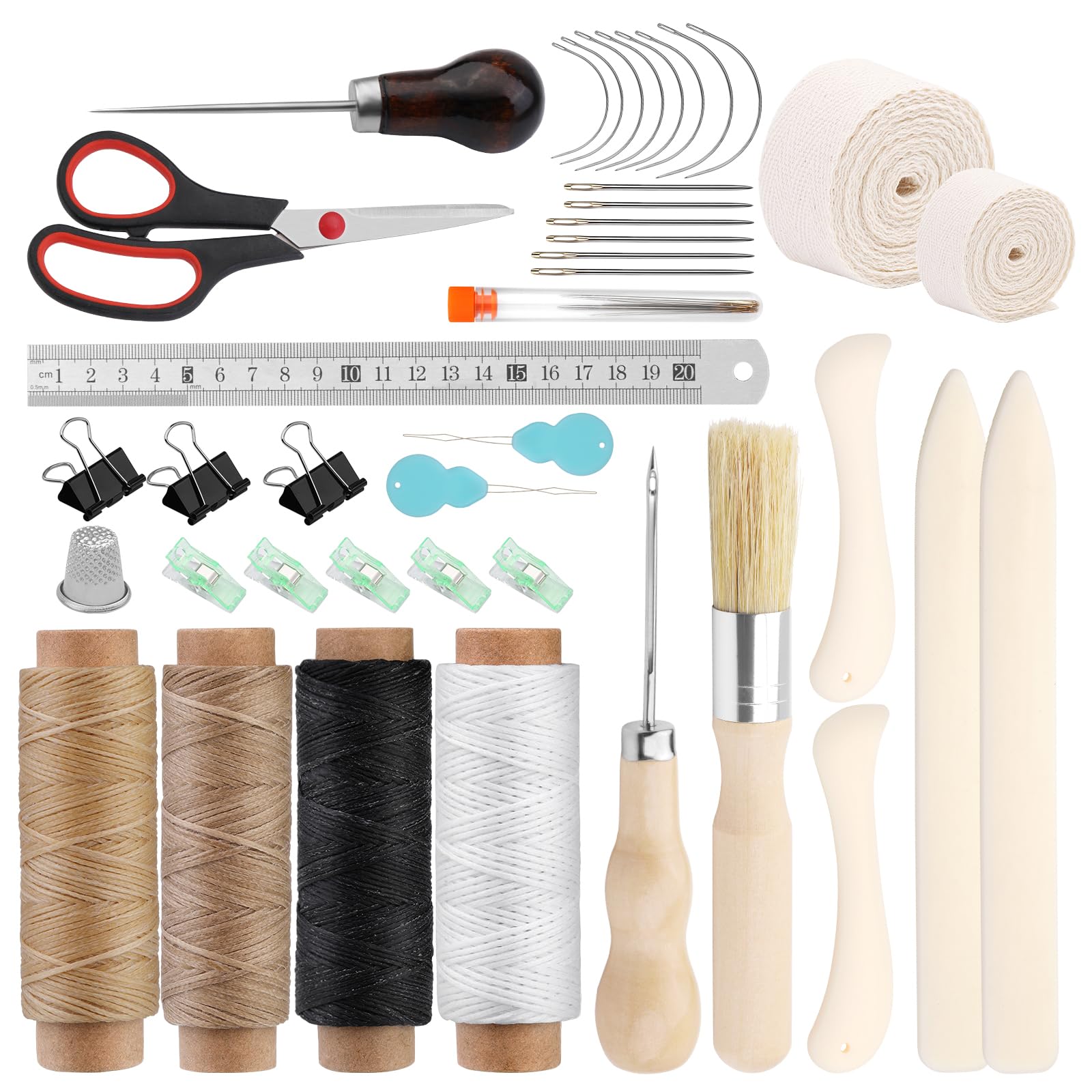 Axmru 41 Pcs Book Binding Kits Bookbinding Tools Book Binding Materials, 3 Pcs Bone Folder Paper Creaser