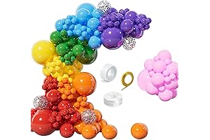 Rainbow Garland Balloon Kit: Vibrant Hues and Varied Sizes for Festive Decor