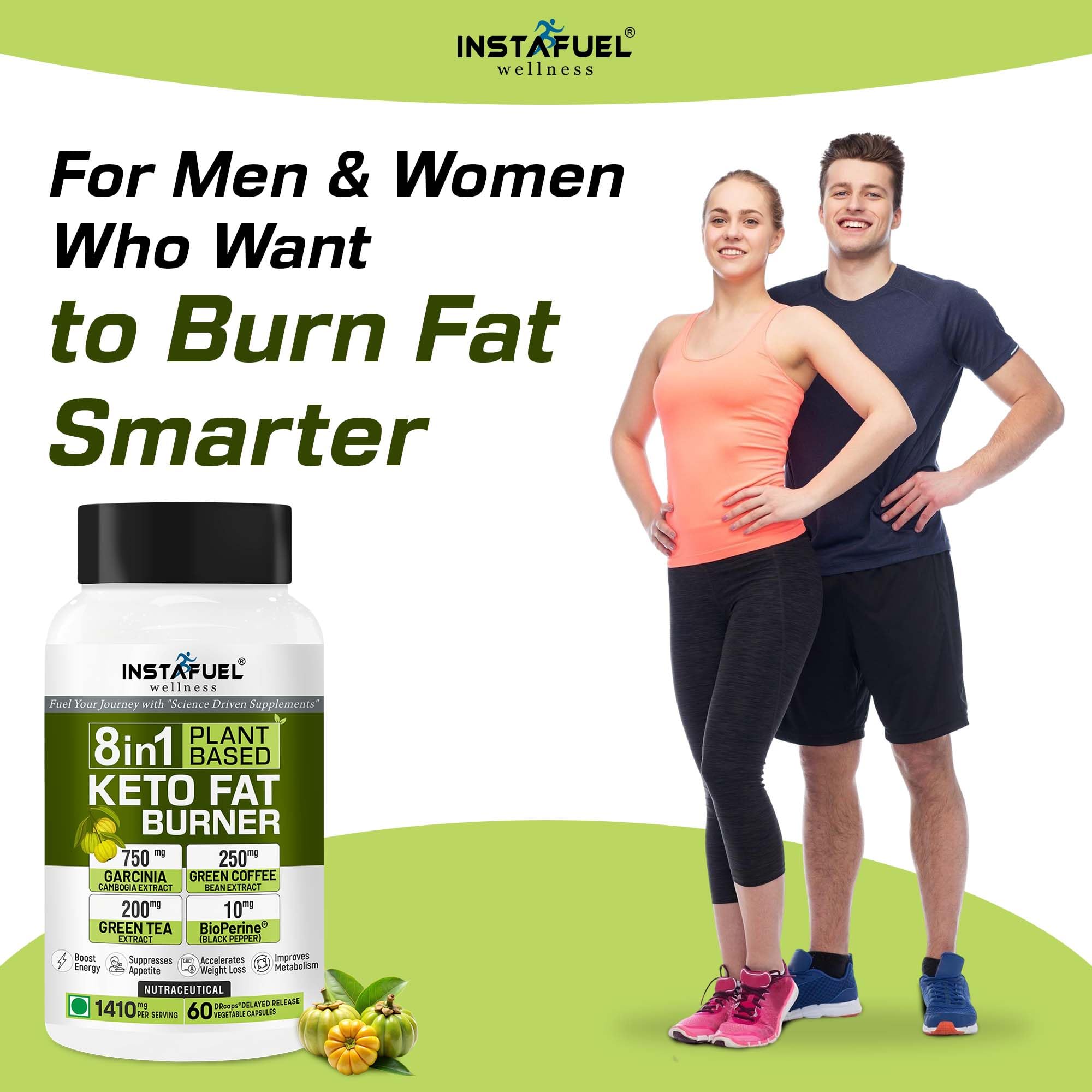 Instafuel 8in1 Plant Based Keto Fat Burner for Men & Women | Weight Management Supplement with Garcinia Cambogia, Green Coffee Bean, Green Tea, Coleus, Apple Cider Vinegar - 60 Veg Capsules — Amazon image 8