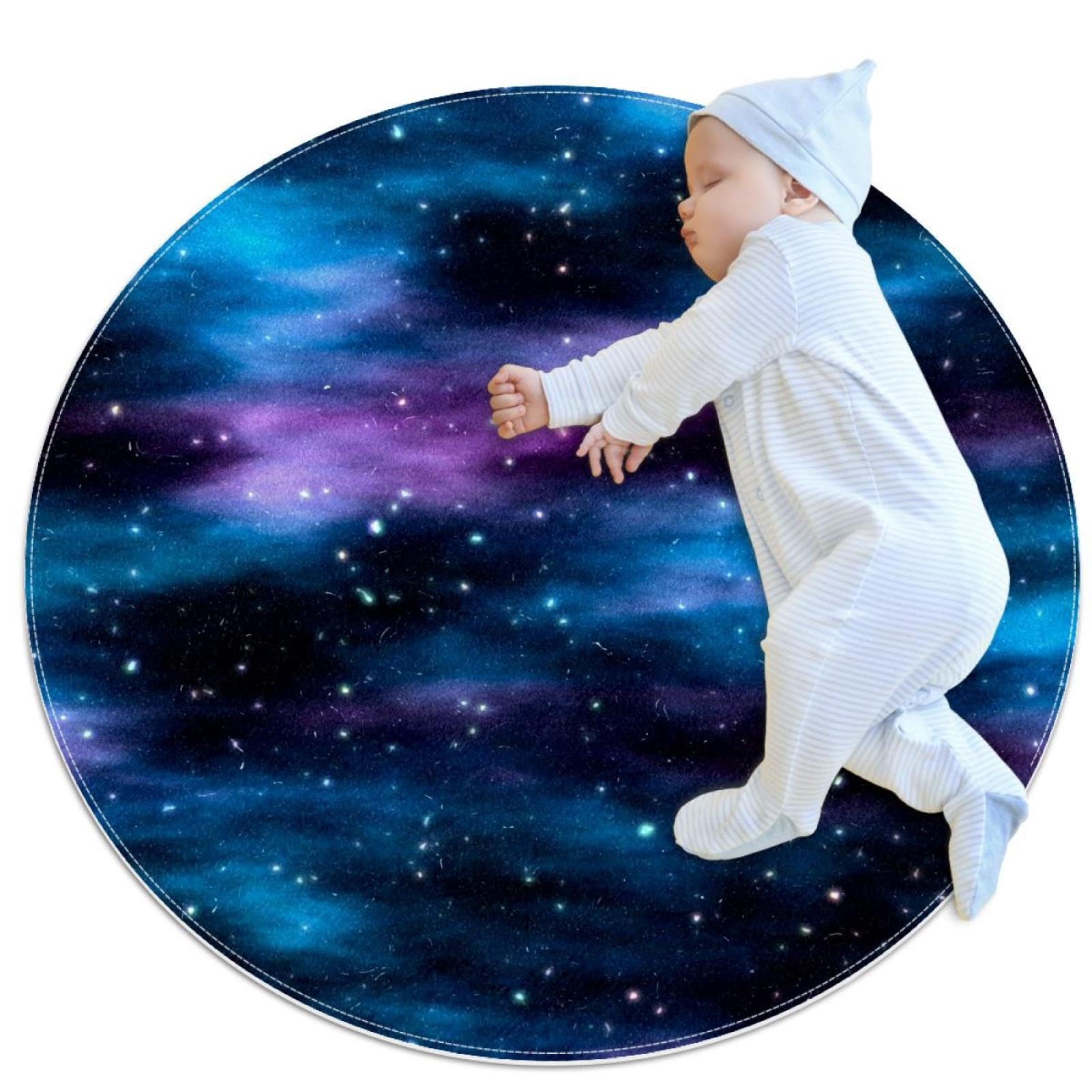 Tapis de salle de bain pour éviter les glissades avec style galaxie rond protecteur