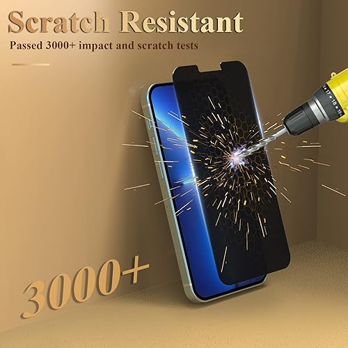 Miniatura 3 de Paquete de 2 Protector de pantalla de privacidad para iPhone 14 Plus  iPhone 13 Pro Max 2021 de 67 pulgadas película de vidrio templado antiespía