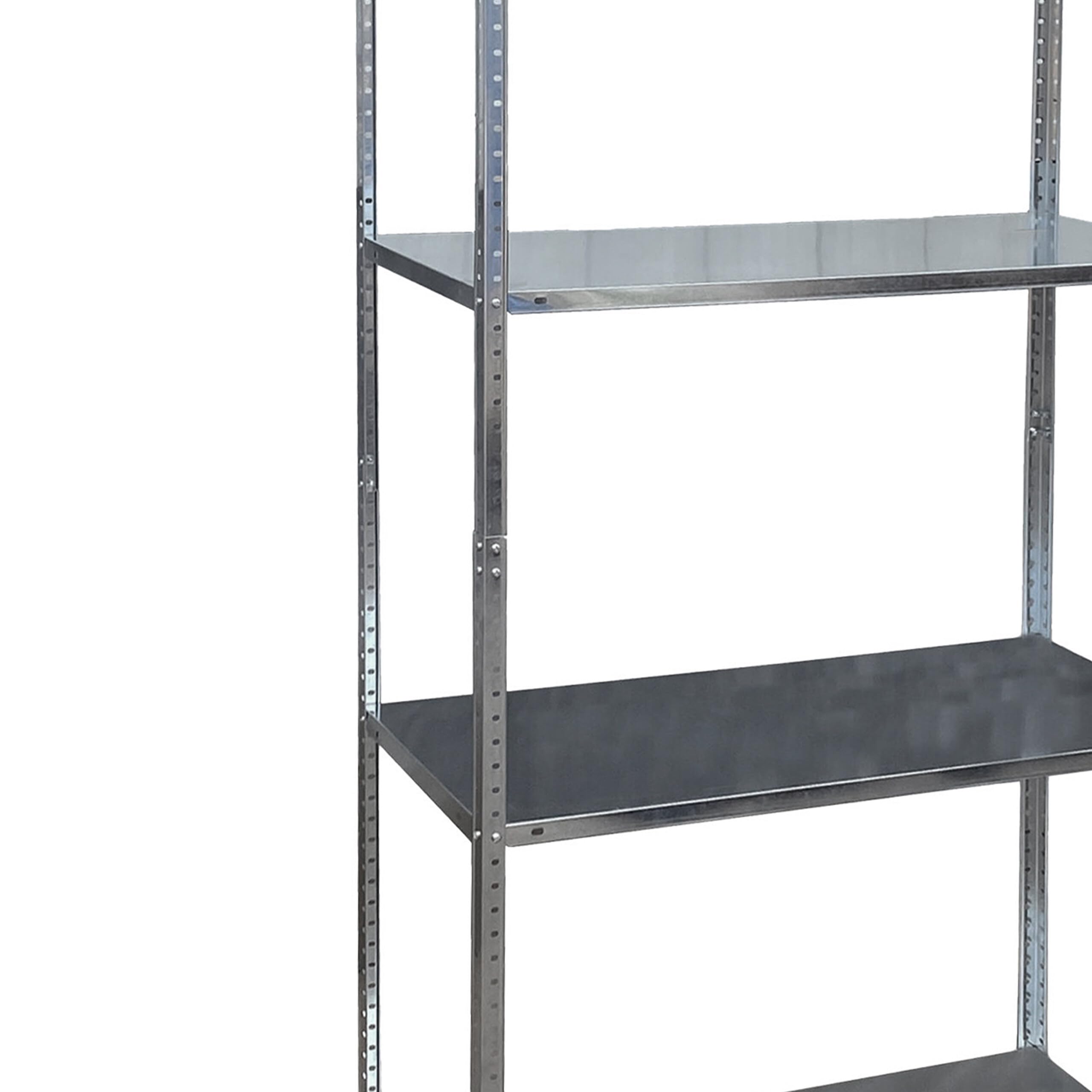 Relaxdays 2 x estanterías, Acero galvanizado, HBT 180 x 90 x 40 cm, 160 kg, 4 Niveles, sótano y Garaje, Carga Pesada, Plateado
