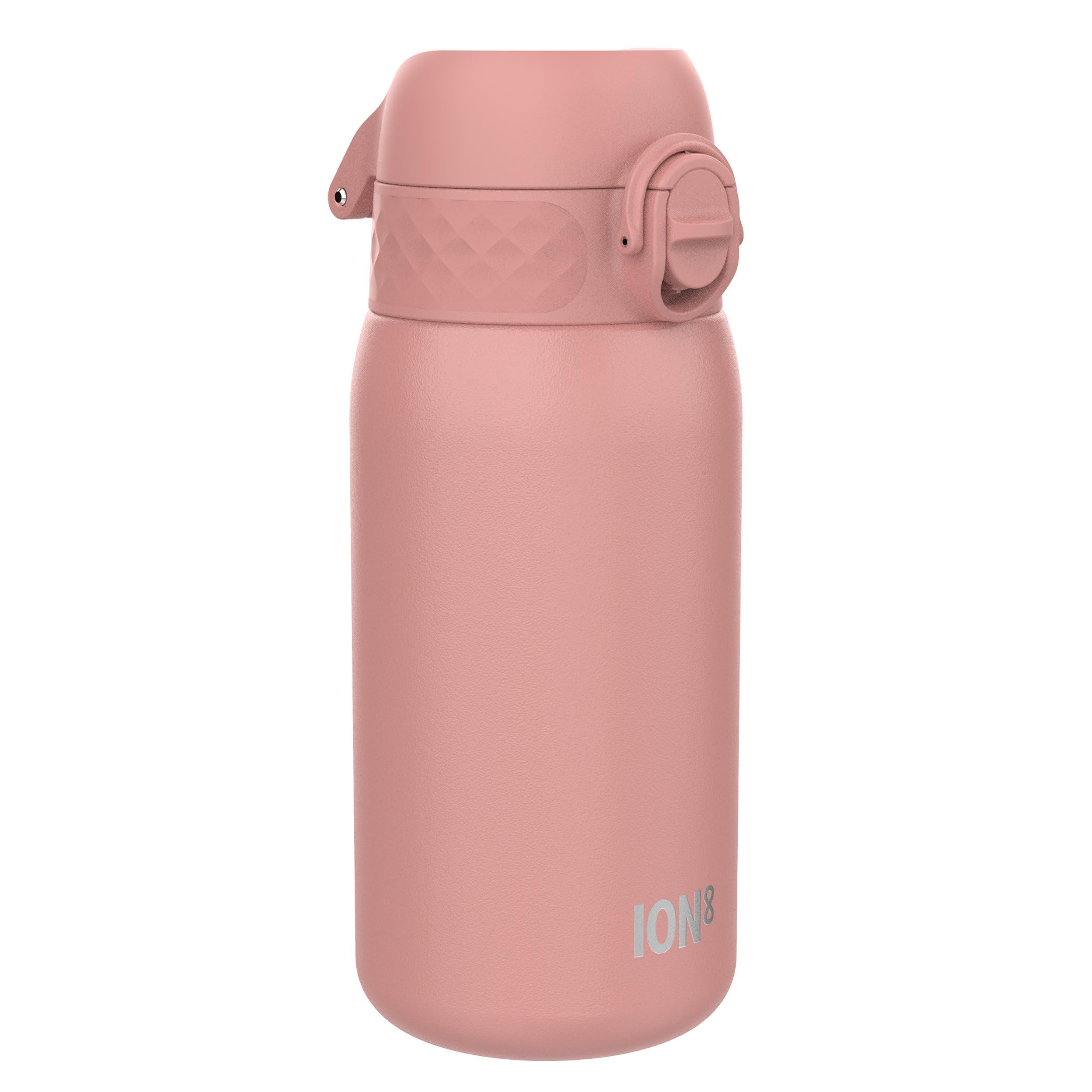 Ion8 Borraccia Inox Leggero per Bambini, 400ml, Non Isolato, a Prova di Perdite, Facile da Aprire, Serratura Sicura, Lavabile in Lavastoviglie, Facile Pulizia, Durevole e Antigraffio, Rosa Cenere